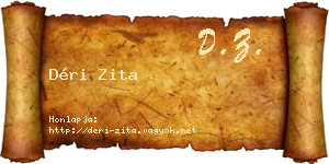 Déri Zita névjegykártya